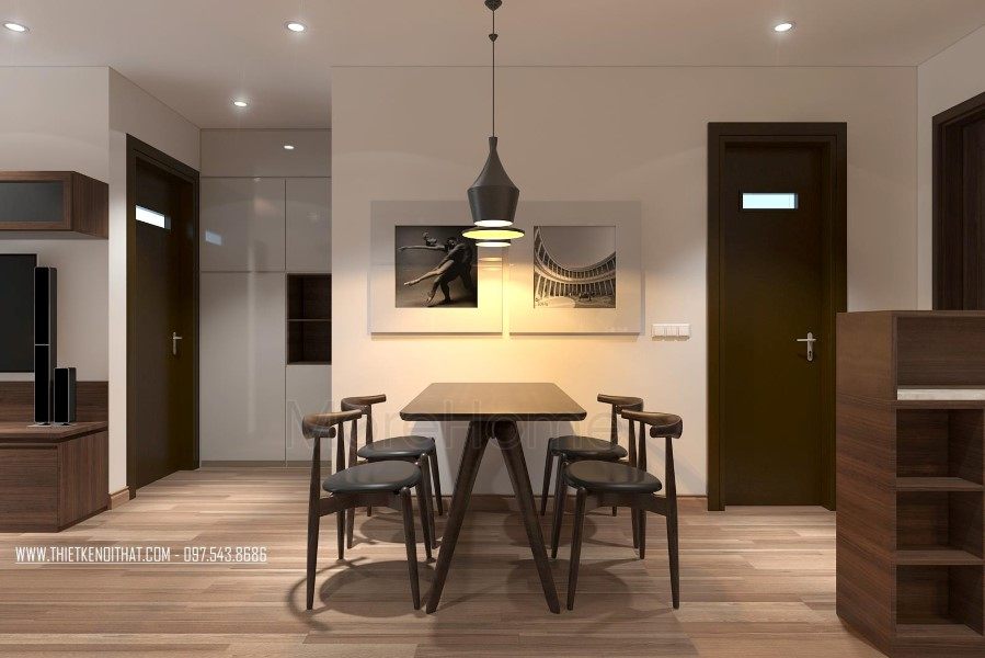 Bộ bàn ăn hiện đại chung cư Home City